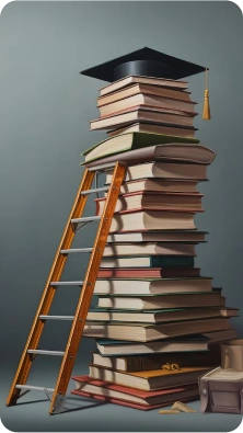 Books and graduation cap